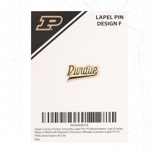 Image of Desert Cactus Purdue University Magnetic Metal Lapel Pin (F) | Officially Licensed PU Purdue Boilermakers Enamel Finish Lapel Pin Formal Wear Bag and Hat Jewelry Tie Track Brooch Pin