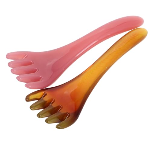 HAWILLOSCH 2 Piezas Peine meridiano para cabeza peine para masaje del cuero cabelludo masajeador de cabeza masajeador de cabello cuero cabelludo rascador de cabeza herramienta de spa resina