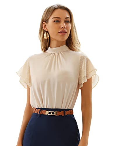 Kate Kasin Schluppenbluse Damen Bluse Schicke Festliche Casual Büro Blusen