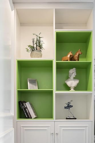 Image of WALLMATE Lime Green Peel and Stick Wallpaper Self-Adhesive Removable Thicken Waterproof Wallpaper for Kitchen Countertop Cabinet (2 Feet by 15 Feet, Matte Parrot Green Wallpaper)
