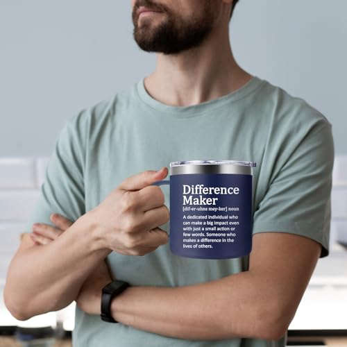 Taza Fufendio de acero inoxidable 14 oz con tapa y cuchara miniatura 5