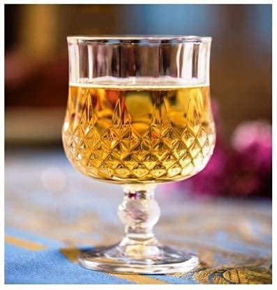 Image of Italian Style Classic White or Red Wine Glasses 230 ml Premium Crystal Clear Diamond Cut Glass | Perfect for Cocktail, Brandy, Mocktail, Champagne Set of (Small cry.$, 8)