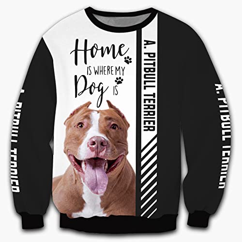 WXXGY Hoodies Vestes T-Shirt Pantalons Shorts Cardigan Mince 3D Pitbull Terrier Impression Pull HommesFemmes Casual Polyester Sweat Mode / A3 / M Cover