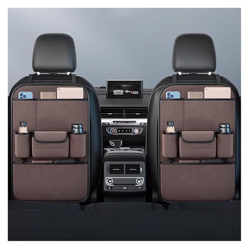 カーシートオーガナイザー に適し マツダ CX 3 2014-2019, 用 子供用後部座席 11インチ車用iPadホルダー後部座席付きカーアクセサリー 旅行用 子供のおもちゃ食品収納(Luxury Brown,Two Storage)