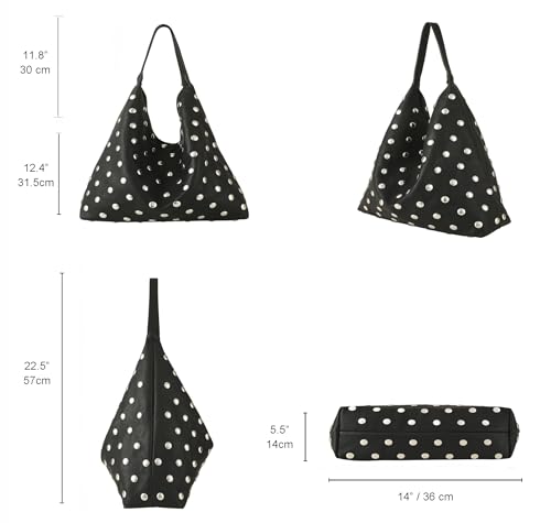 Studded Hobo Purse for Women, Leather Tote Bag Rivet Studded Shoulder Bag Punk Handbag4
