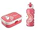 Mein Zwergenland Brotdose Mepal Campus inkl. Bento Box und Gabel + Campus Pop-up Trinkflasche mit Namen Rose, Einhorn Beauty