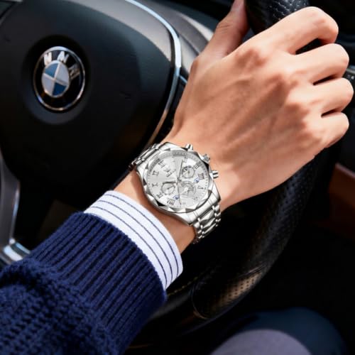 Image of OLEVS Watch for Men Chronograph Business Dress Large Face Mens Wristwatches
