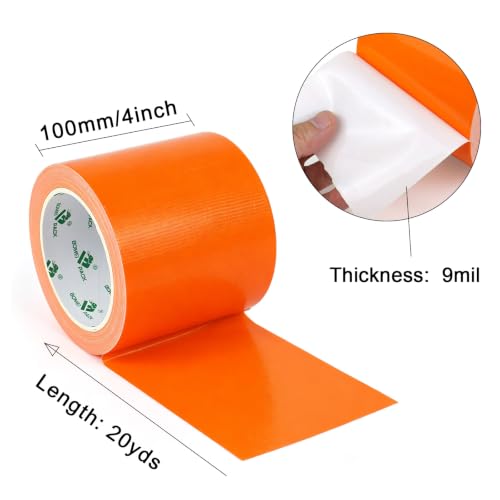 Image of BOMEI PACK 1Pack 4inch Duct Tape Heavy Duty Waterproof Orange 9Mil 20Yds