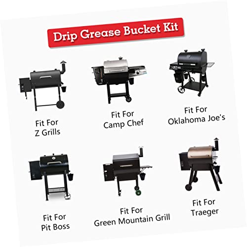 MERRYHAPY 2st Trommel Fetteimer Für Raucher Eimer Zum Einfüllen Von Öl Fettauffangeimer Grill Tropffett Eimer Außengrills Fetteimer Für Den Grill Grill-Smoker-Eimer Grillöleimer Eisen Black