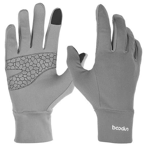 Winter Gloves for Men Women, Cold Weather Warm Gloves with Touch Screen Finger & Anti-Slip Palm, Windproof Thermal Glove for Outdoor Running Cycling Driving (Grey,M (Fit Adult L/XL))