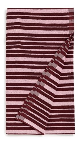 MARIMEKKO Women's Raide Bath Towel, Burgundy Stripe, One Size