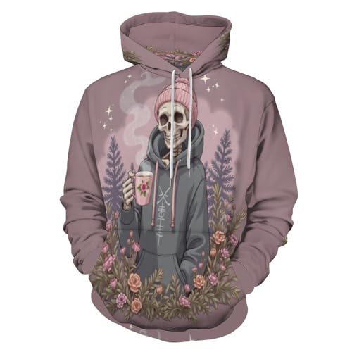 Pull grande taille rose avec poches pour homme et femme sweat à capuche confortable