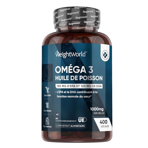Oméga 3 Huile de Poissons Sauvages 2000mg/2 Gélules, Oméga 3 EPA ...