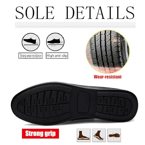 Men's Genuine Leather Hollow Closed Toe Sandals with Adjust Buckle Strap Breathable Closed Toe Anti-Slip Flat Mules Summer Casual Beach Driving Walking Slides4