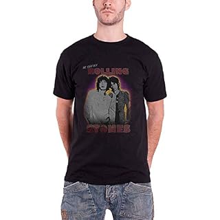 Rolling Stones The T Shirt Mick and Keith Band Logo Officiel Homme Noir - Les Beatles, Paul McCartney, John Lennon, RIngo Starr, George Harrison