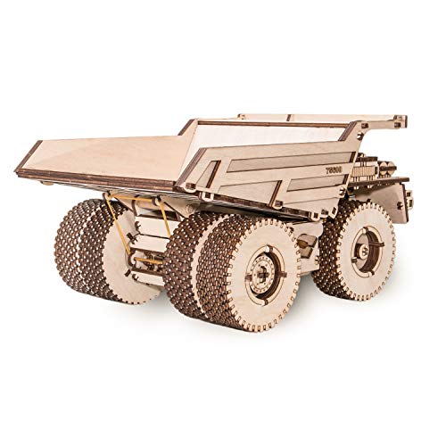 EWA Eco-Wood-Art Model BELAZ 75600 - Belaz Wooden 3D Puzzle Mechanical Construction kit DIY Adult Craft Set for Self-Assembly No Glue Required