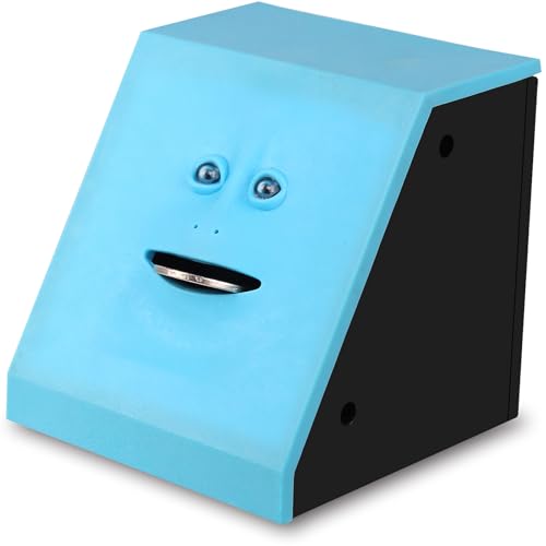 Face Bank, Novelty Coin Eating Savings Bank Coin Eater Funny Bank Kids' Money Banks Battery Powered Money Saving Box for US 25 Cents, 10 Cents, 5 Cents, 1 Cent Coin