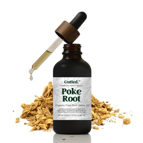 Organic Poke Root & Castor Oil Drops | Herbal Lymphatic for Swollen Lymph Nodes Joint Support Circulation & Fluid Balance | Natural Deep Tissue Relief | 50ml (1.69 fl oz)