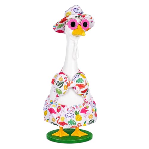 Summer Bikini Goose Outfit Hawaiian Porch Goose Outfits for 23'' Lawn Goose Clothing Summer Goose Outfits for Outdoor Lawn Garden Decor