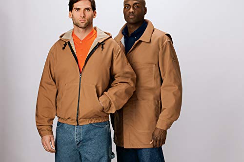 Image of Bulwark Flame Resistant 11.5 oz Cotton /Nylon Excel FR ComforTouch Brown Duck Hooded Jacket