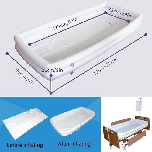 Vasca da bagno gonfiabile per pazienti costretti a letto, sistema doccia portatile con sacca d'acqua e pompa elettrica, aiuto per il bagno per anziani disabili adulti