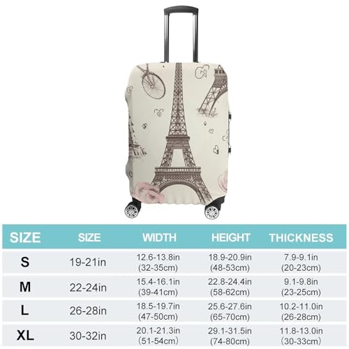 The Eiffel Tower Luggage Cover, Washable Elastic Suitcase Cover Protector Fit 18-32 Inch Luggage2