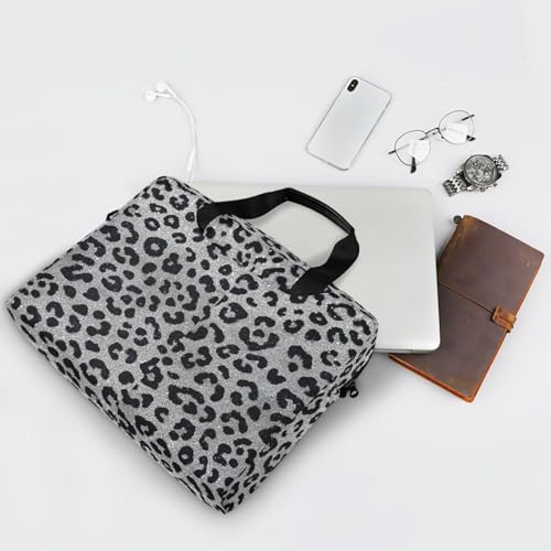 Maletín para laptop 15.6 pulgadas con estampado leopardo gris miniatura 7