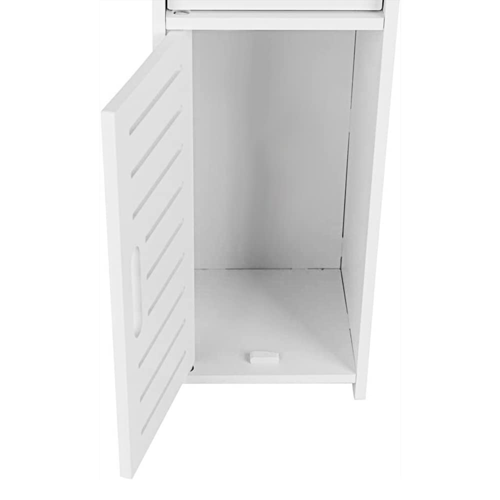 Meuble De Rangement Salle De Bain XUANYU 4 Niveaux - Blanc 15x17x78 Cm