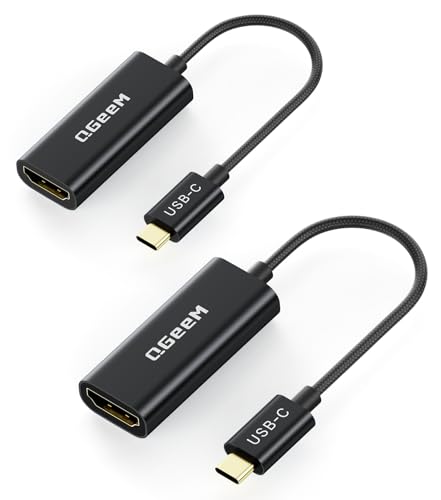 QGeeM USB C to HDMI Adapter 4K@60Hz,Type-C Thunderbolt 3/4 to HDMI Adapter Converter,Compatible for MacBook Pro,iPhone17 Max Plus,iPad Air,XPS,Galaxy S24Ultra,iMac Mini Etc.