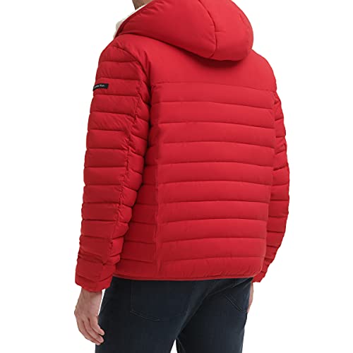 Image of Calvin Klein mens Lightweight Packable Down Jacket With Sherpa Lining