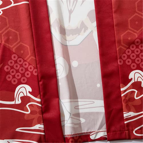 Unisex 3/4 Sleeve Shawl Cardigan Cosplay Streetwear Beach Shirt Blouse for Men Japanese Yukata Kimonos3