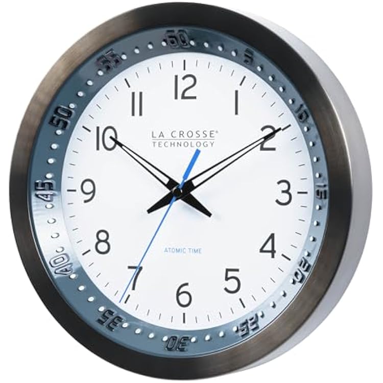 La Crosse Technology Atomic Wall Clock, Metal, 10 (404-54667)
