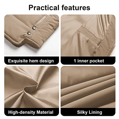 Chrisuno Men's Almighty Vest Puffer Golf Vest Warm Softshell Windproof Outdoor Sleeveless Jacket For Hiking Cycling Brown M #TOP6