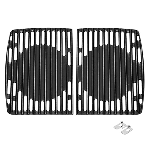 Denmay 32 x 48 cm Gusseisen Grillrost für Enders Urban, Urban Pro, Explorer, Explorer Pro Gasgrill, Massives Gussrost Zubehör, Grillrost Ersatzteile für Enders Gasgrill, 2 Stück