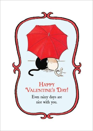 Rain Valentine's Day Card, 5x7, Set of 6