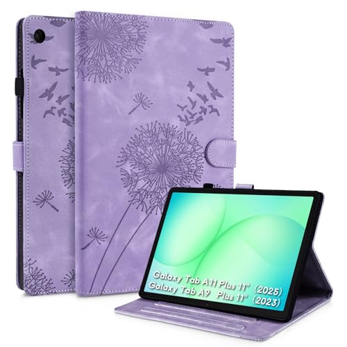 Tablet Cover for Galaxy Tab A11+ Case, Dandelion Design with Kickstand for Apple Pencil Holder, Magnetic Closure and Precise Cutouts, Compatible with Galaxy Tab A9+ Case