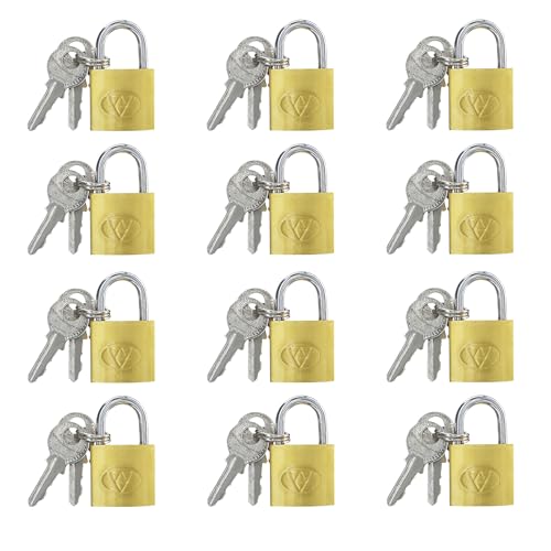 12 Packs Mini Luggage Locks with Keys Small Keyed Padlock for Locker,Suitcase,Gym,Travel Bag,Outdoors Backpack,Small Locks for Jewerly Box