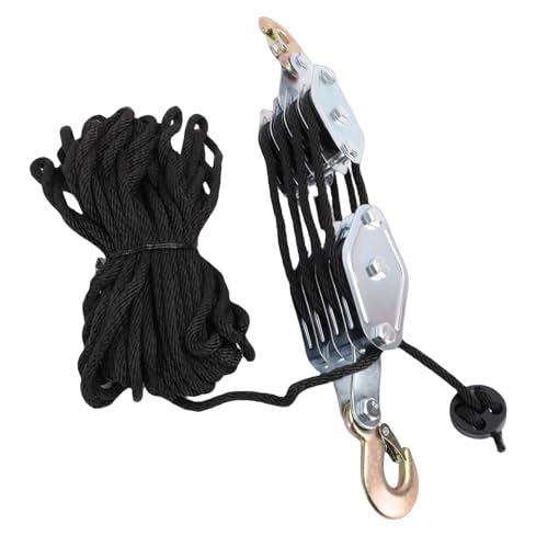 Seilrolle aus Zinklegierung mit 270° Haken - Seilblock & Lagerequint zum Heben schwerer Lasten ideal für Takelage C und Worhop Einsatz