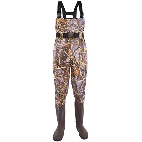 KOMEX Chest Waders Upgrate Fishing Boots Waders Hunting Bootfoot with Wading Belt Waterproof Boots Breathable Nylon and PVC Wading Boots for Men and Women (