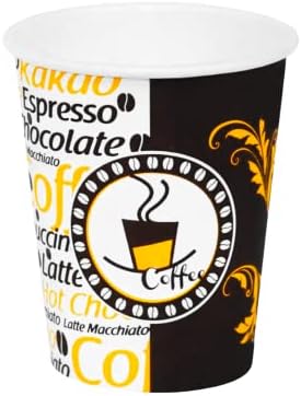 7 Oz Desenli Kalın Karton Bardak, 180 ml Kağıt Bardak Çay ve Kahve için 100 Adet (180, Mililitre) - Görsel 1