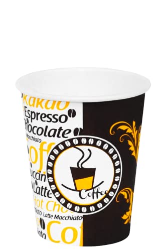 7 Oz Desenli Kalın Karton Bardak, 180 ml Kağıt Bardak Çay ve Kahve için 100 Adet (180, Mililitre)