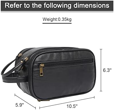 Ynport PU Leather Toiletry Bag for Men Travel Shaving Dopp Kit-Large Cosmetic Bags Unisex Toiletries Bathroom Organizer Accessories Organizer(Black) 2 Ynport PU Leather Toiletry Bag for Men Travel Shaving Dopp Kit-Large Cosmetic Bags Unisex Toiletries Bathroom Organizer Accessories Organizer(Black)
