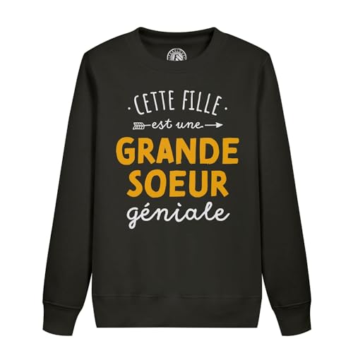 Sweatshirt enfant grande soeur géniale en coton confortable pour fille