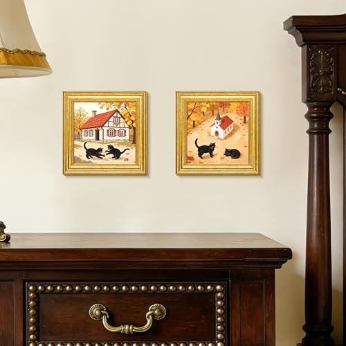 Image of upsimples 5x5 Picture Frame, Vintage Frames Decor, 1Pack Gold | Fit 4x4 and 5 x 5 Square Photo, Wall or Tabletop Display, Antique-style Decoration, Rustic Farmhouse Decor, For Weddings
