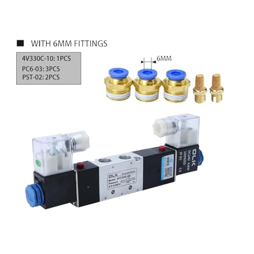 Électrovanne pneumatique 5 voies 3 positions 4V330C-10 double commande AC24V - 3
