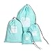 Storage Bag ,IEason Clearance Sale! 4Pcs Waterproof Nylon Travel Storage Bag Home Drawstring Organize Pouch (Blue)