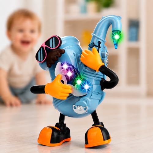 Image of Zest 4 Toyz Dancing Robot Toy for Kids with Colorful LED Light and Sound Toy Interactive Robot Electric Dance Toy Musical Toy for Kids Battery Operated Baby Toy Birthday Gift for Boys Girls