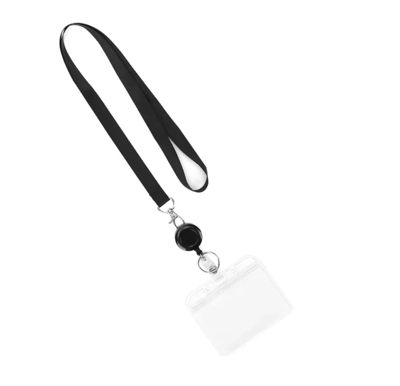 Namensschild-Halter, einziehbar, Umhängeband mit Kartenhülle für Ausweis, Handy, Schlüssel, Mitarbeiter, Arbeitsseil, 24 Stück