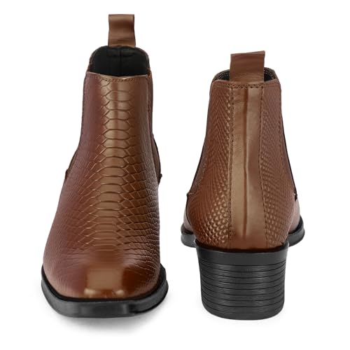 Image of Men's Chelsea Boots | Black Croc Textured Leather | Cuban Heel | Italian Design | TPR Sole | Cushioned Insole