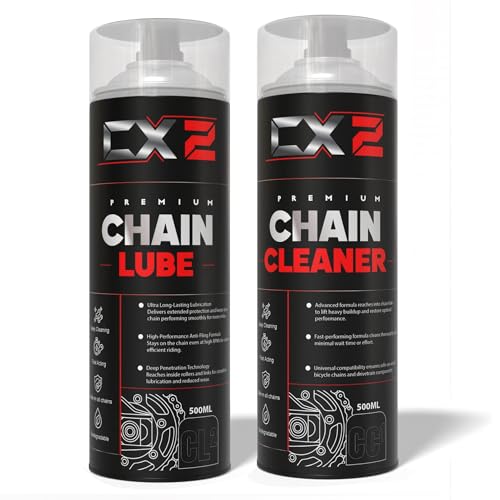 Image of CX2 Combo of CC1 Chain Lube (400 ml) and CL2 Chain Cleaner Spray for All Bikes (400 ml) | Chain Lube and Chain Cleaner | Bike Accessories All